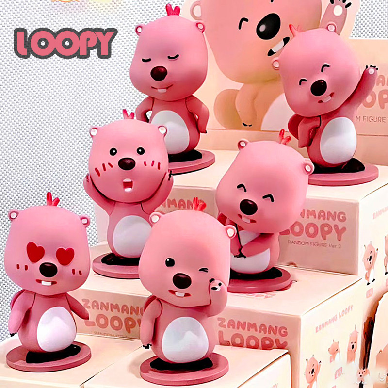 露比卢比小海狸loopy盲盒公仔loppy手办桌面摆件生日礼物女孩周边