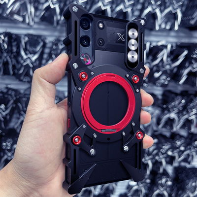 适用红魔10spro+机械手臂旋转支架红魔9SPro手机壳指环扣红魔11pro无边框9pro+金属骨架铁框8spro+磁吸保护套