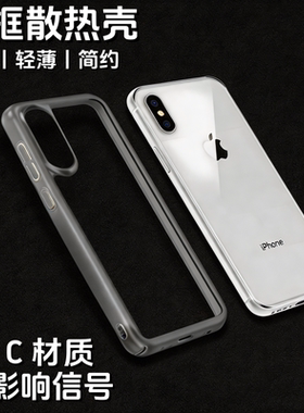 适用于iPhoneXSMax边框手机壳新款苹果XR塑料包边保护套超薄iphonex镂空ixr透气散热ix简约xs中框透明xmax男