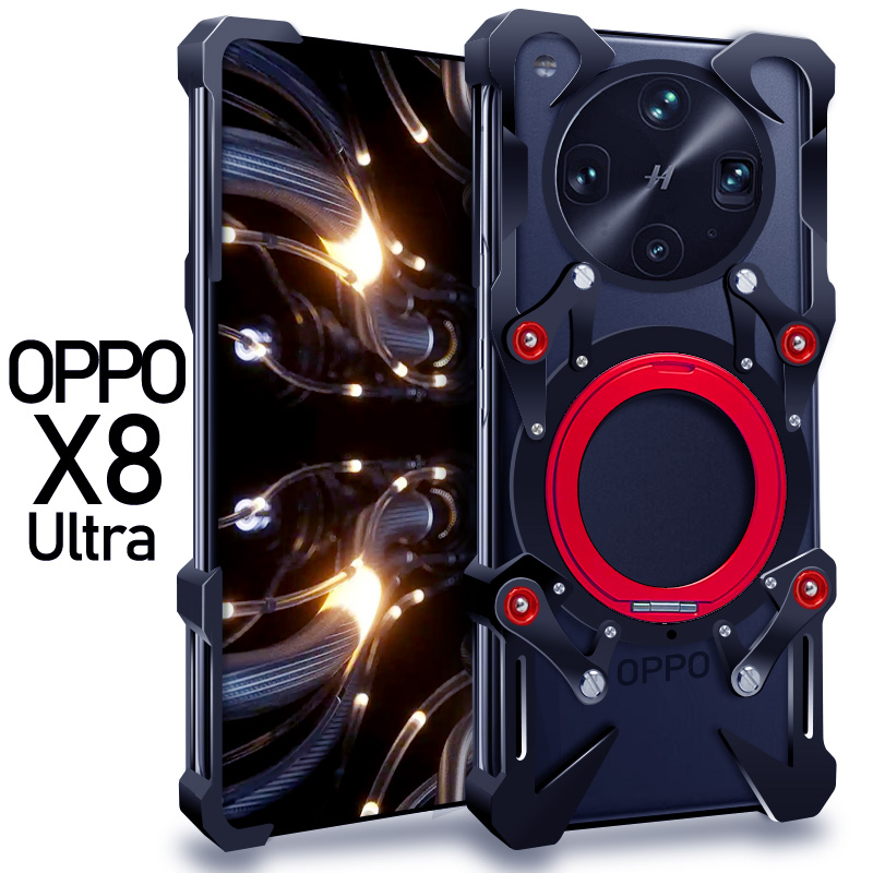 适用于oppo findx8s+机械旋转支架FindX8ultra手机壳指环扣x8pro金属铝合金半包无边框铁框骨架x8s磁吸保护套