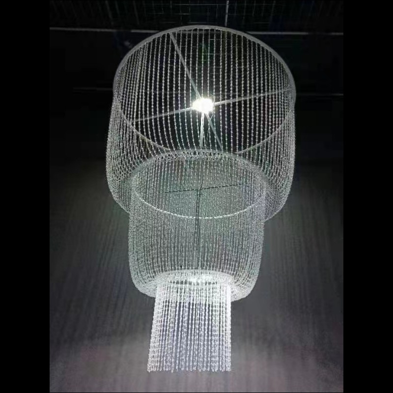 婚庆水晶吊顶珠帘挂件婚礼堂酒店宴会厅顶部装饰室内造型线帘道具