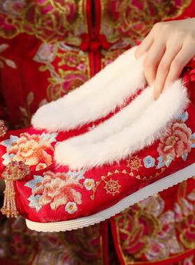 其他红色绣花鞋秀禾婚鞋汉服鞋