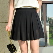 高腰显瘦a字裙百搭短裙黑色裙裤 百褶裙半身裙女2022年春夏季 新款