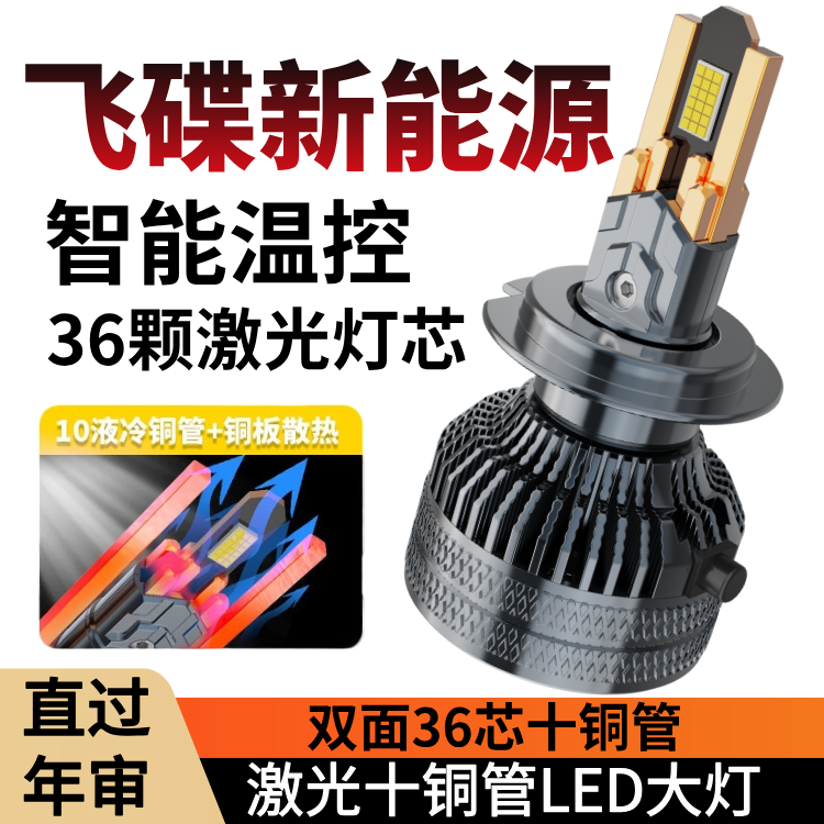 适用于飞碟新能源EF3/EW5/EQ2/U6/U5/EX/HX5改装LED大灯车灯泡