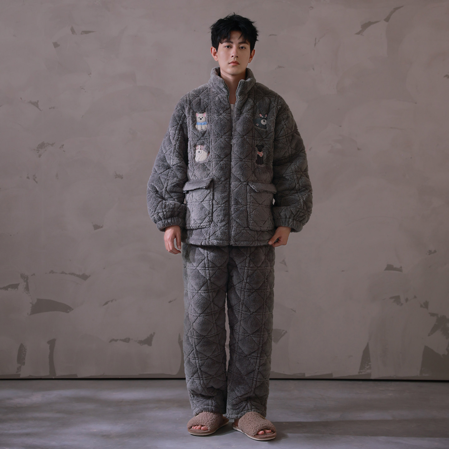 马克公主特厚夹棉男生冬季睡衣男款可爱青年加厚拉链高领棉袄省服,女士内衣/男士内衣/家居服,睡衣/家居服套装,淘宝优惠券,粉丝福利购,淘宝优惠卷