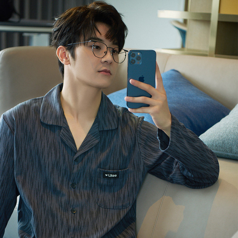 马克公主男士睡衣男款春秋季高级感可外穿家居服青年长袖纯棉套装