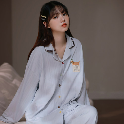 腊肠小狗睡衣女春秋纯棉可爱卡通