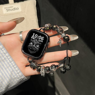 【醒狮转运】适用苹果手表表带s11Apple女款s10新款iWatch夏日se版series高级ultra串珠s9手链s8s76女生气质