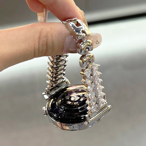 适用华为GT6表带gt5/4女款腕表GT3链式watchgt4女式满天星gt2金属watch5/4pro女士轻奢高级感41mm专用表带