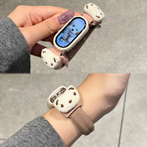 适用于小米手环10表带新款9陶瓷版8代专用小熊发圈7nfc系列运动智能手表腕带6/5高级感保护套配件XL女款秋冬