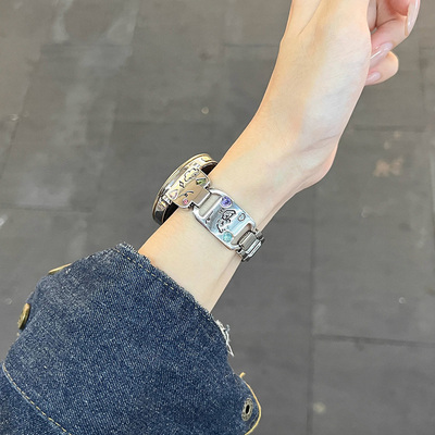 适用佳明运动手表表带fenix7/fenix8/Active5/venu sq2/3S/2puls/2S/彩钻金属印花小狗快拆女款创意小众高级