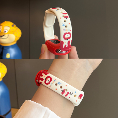 【红苹果】适用小米手环10表带手表腕带新款9陶瓷版硅胶彩印8运动智能7nfc反扣6/5保护套壳XL女款夏季高级感