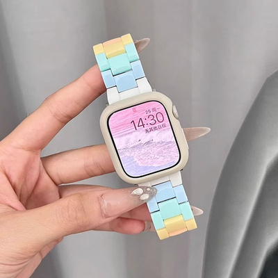 适用华为fit3表带新款WATCH FIT4/4pro/2/1多巴胺糖果彩虹PC腕带智能手表男女款活力雅致版原装替换配件夏