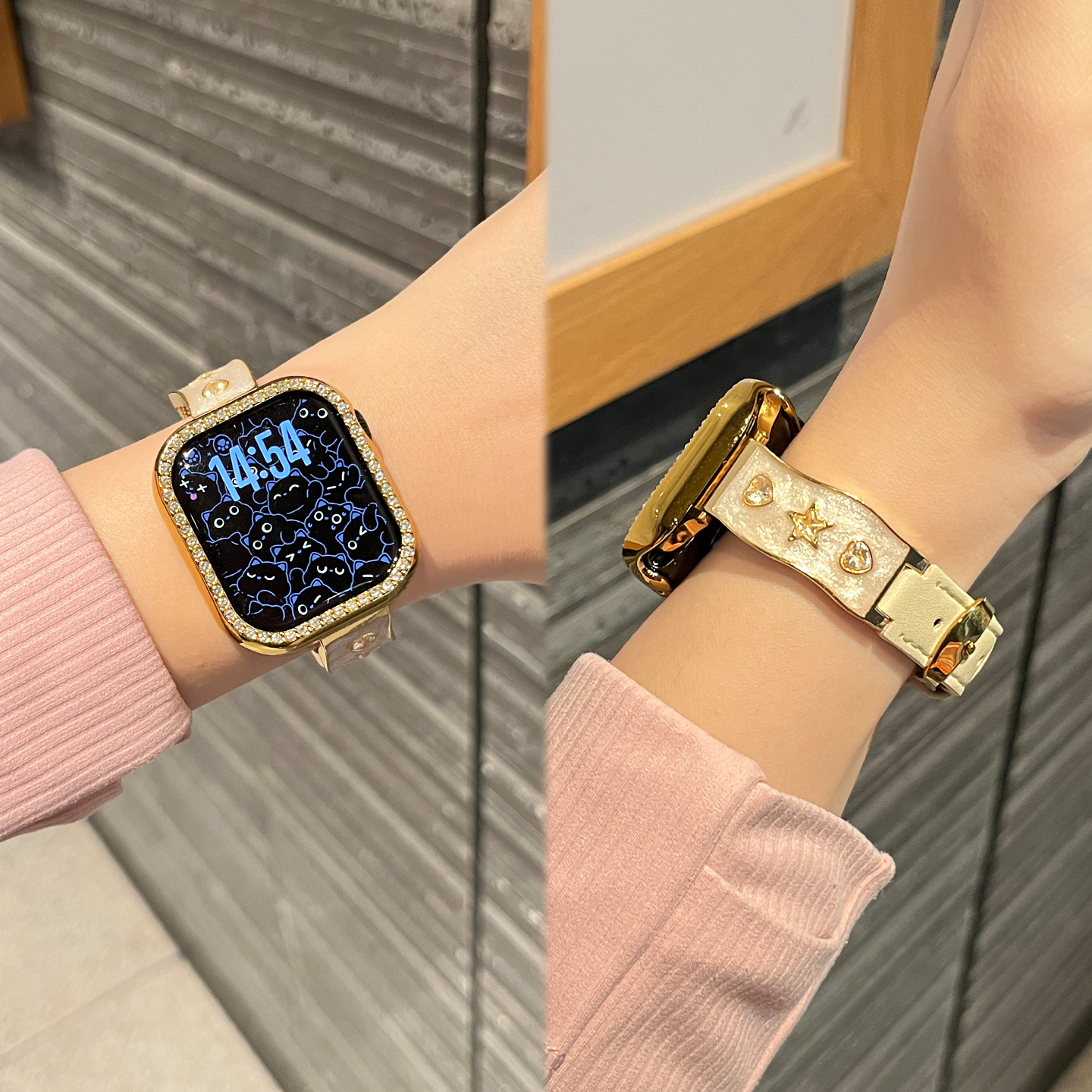 适用于华为FIT4手表表带高级感fit3爱心星星WATCH FIT4Pro皮质秋冬季女款一二代系列专用XL时尚运动智能腕带