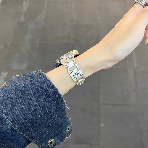 适用OPPO Watch X2 Mini表带watch新款watchx2彩钻x3小狗42mm女款手链腕带腕表小众专用女士高级氛围感女生