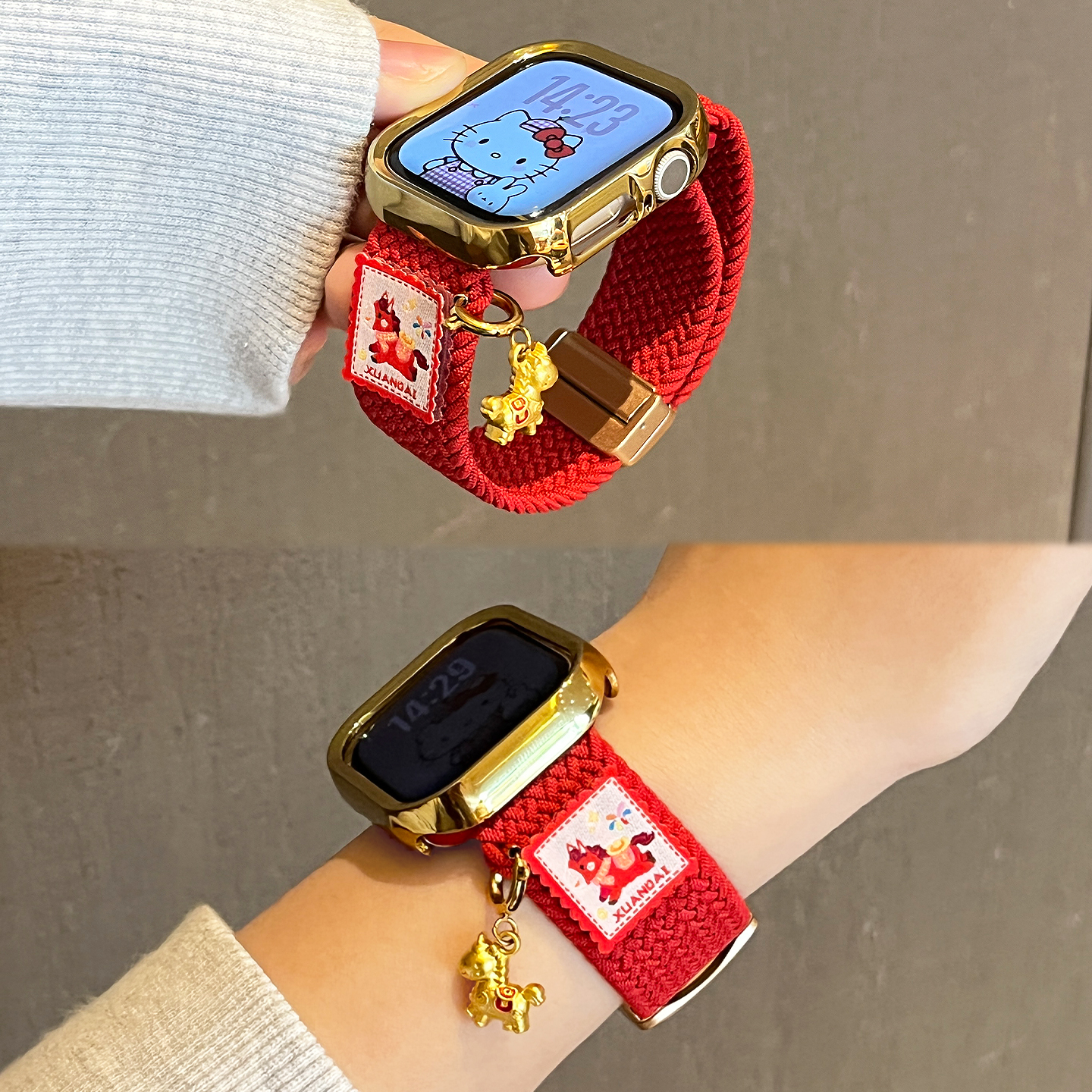 适用于小米手环9pro表带新品马年8Pro新年红高级感红米手表6秋冬季watch5/4保护套壳男女款XL运动智能腕带