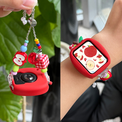 适用于小米手环9Pro表带新款8Pro苹果片串珠7Pro运动智能手表腕表红米watch6/5代保护套壳XL女款夏季透气手链