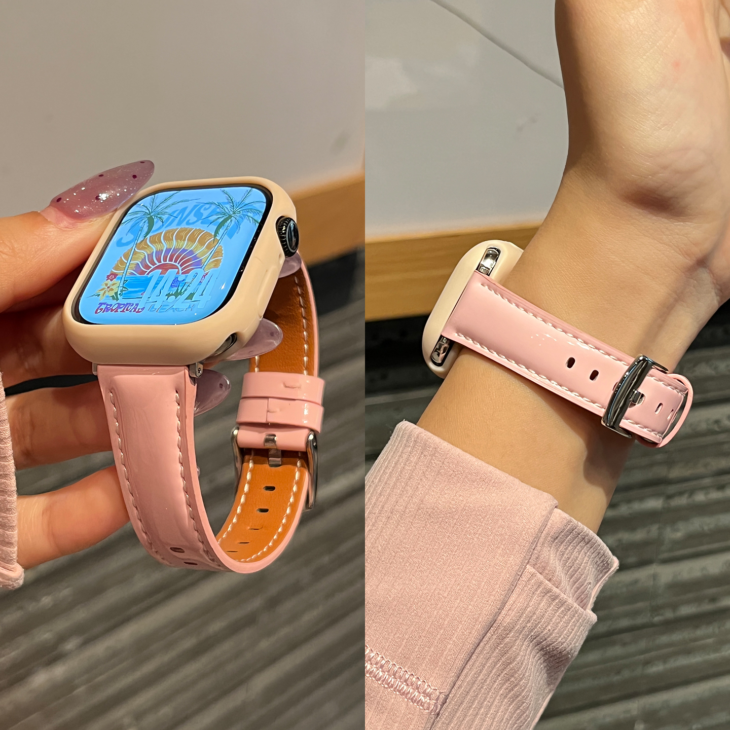 适用华为fit3手表表带fit4女款皮质新款亮面智能WATCH FIT4Pro运动腕表fit一二代男JY秋冬季高级感超显白专用