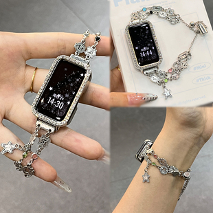 创意荣耀手环9 小红书原款 彩钻姜饼人女生手链式 8时尚 7腕带diy高级感夏天蜡笔小芯 适用华为手环10表带band9
