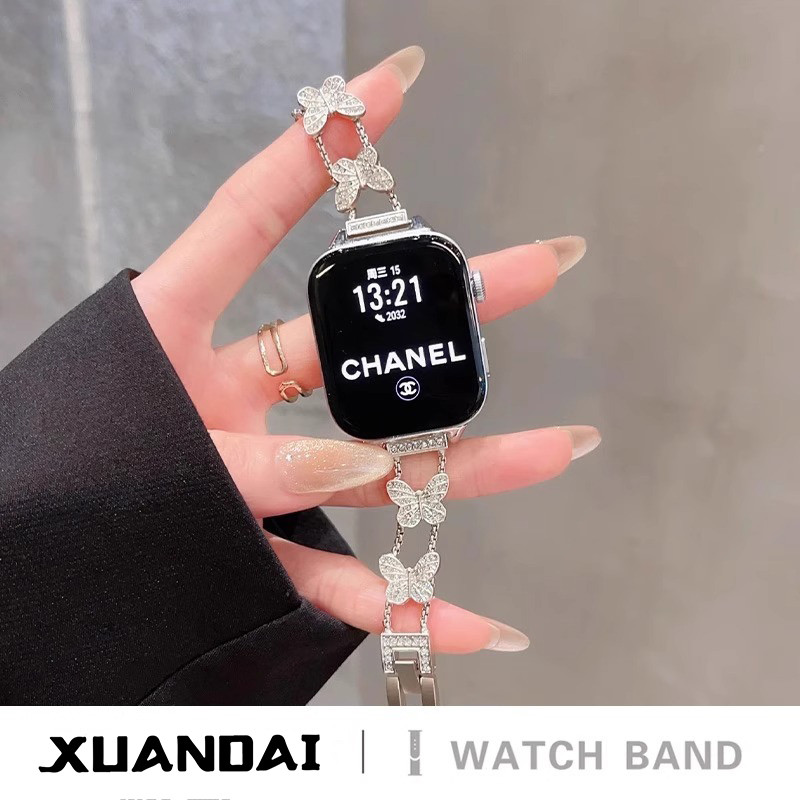 适用华为fit4手表表带watch fit3新款女款腕表FIT4Pro镶钻蝴蝶腕带fit2智能运动女士JY金属链式高级夏天专用