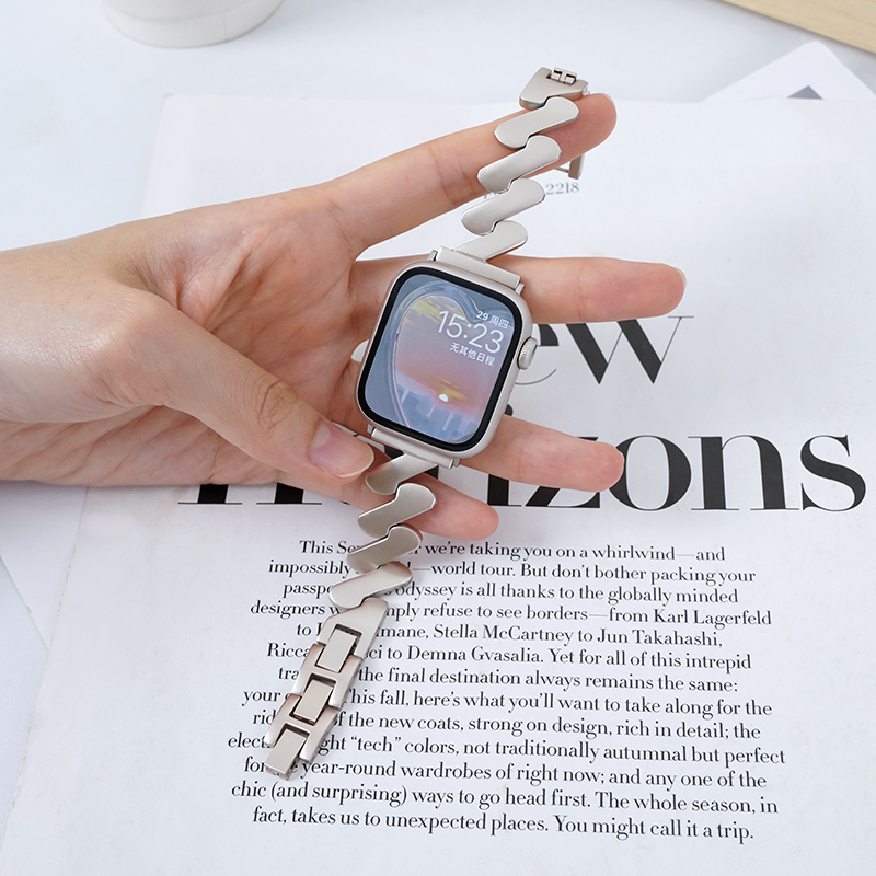 高级波浪纹钢带oppowatch3表带