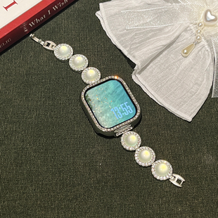 高颜值 适用于小米手环9Pro表带新品 猫眼石镶钻8Pro女款 腕带运动智能手表配件红米watch5 4保护套壳XL金属夏季