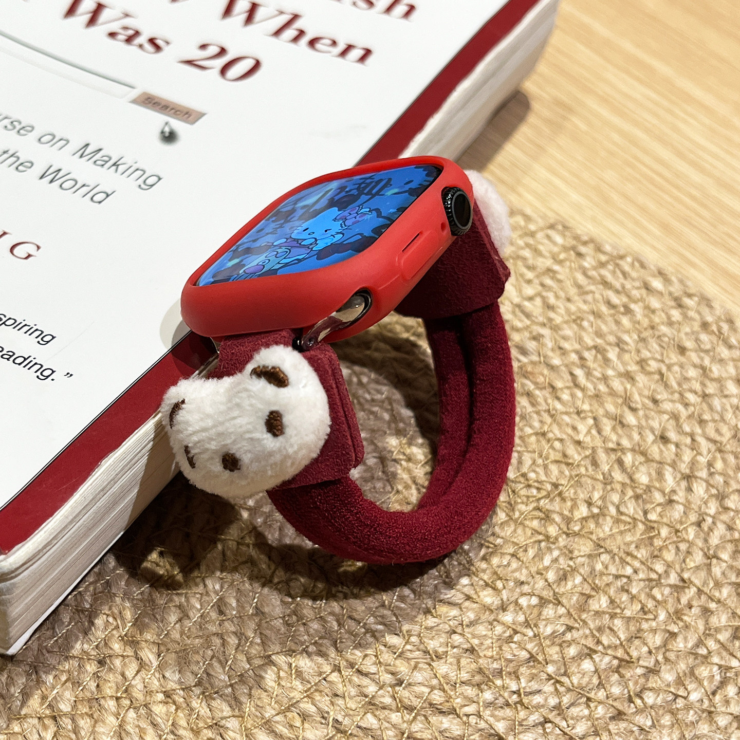 适用于华为fit4手表表带新品小熊FIT4/5Pro运动智能腕带WATCH FIT3专用女款发圈保护套壳秋冬XL时尚高级配件图片