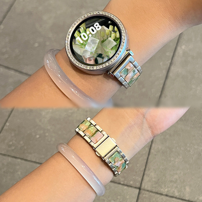 夏日多巴胺适用于华为gt6手表带新款Watch5女金属钢间树脂gt5/4手环gt2Pro腕带运动智能荣耀5ultra男非原装