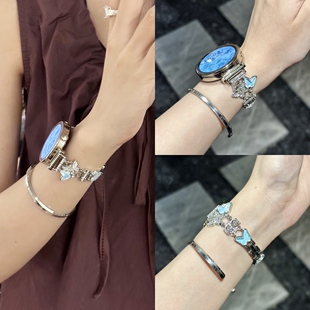 适用华为gt6表带GT5手表watchgt4手表带41mm女士镶钻钢带watch5 4pro金属GT智能gs荣耀fit女生高级感小众