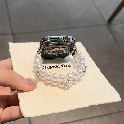 适用华为fit4手表表带watch FIT4Pro新款串珠fit3昣株花朵女智能运动腕表fit系列一二代女款JY高级感专用配件