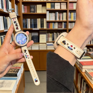 GT卡通彩印兔子watch5 GT2新款 1运动男智能女款 JW腕带配件 适用于vivo手表表带iqoo 高级感替换秋冬季 watch