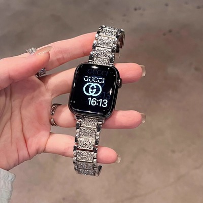 适用华为fit4手表表带满钻watch FIT4pro新款满天星女士金属fit2智能运动腕带fit四代女生小香风高级男女款夏