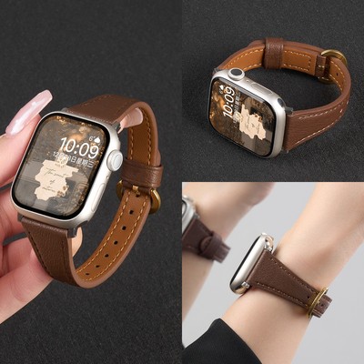 适用小米手环9Pro表带8Pro真皮质7Pro女生新款手表马蹄扣红米watch6/5腕带智能手环男女款秋冬JY高级感高颜值