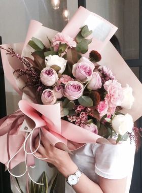 【Alice's花界】无锡同城鲜花速递玫瑰尤加利混搭韩式教师节花束