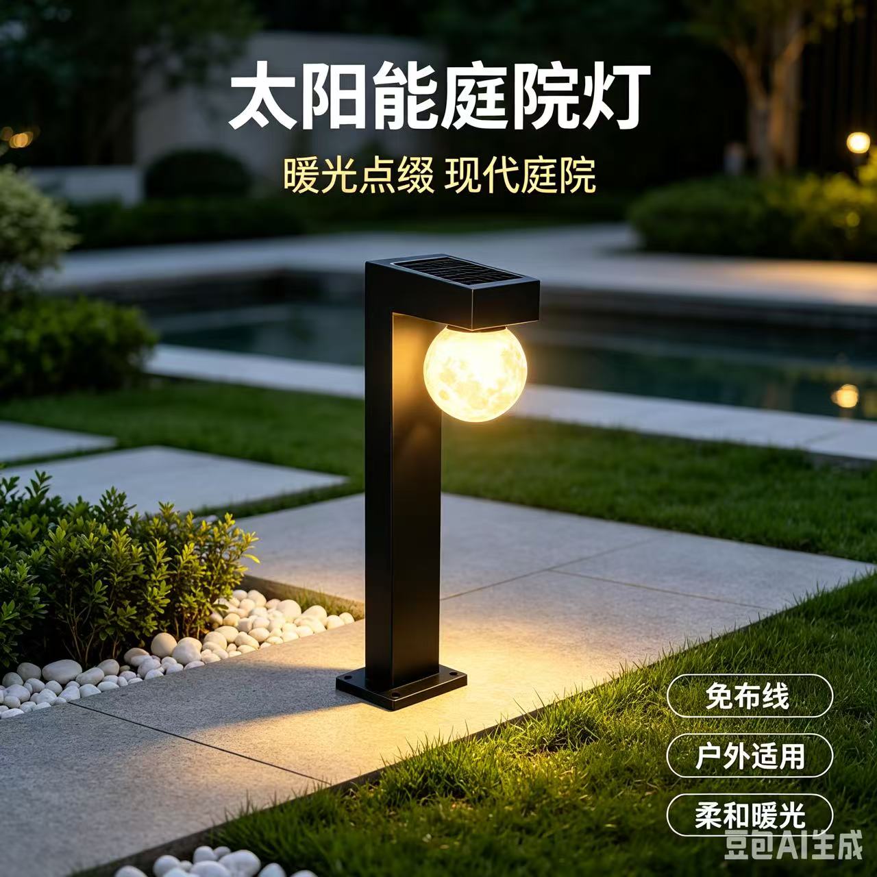拓航太阳能防水超亮节能草坪灯
