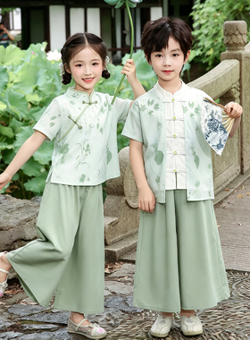 六一儿童演出服幼儿园小学生汉服古装唐装新中式啦啦队毕业服装女