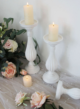 新款装饰烛台木质摆件北欧ins风拍摄朴素冷淡风婚礼道具盘子托盘