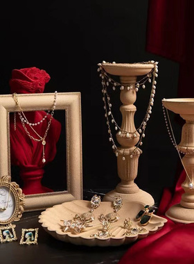 新款毛胚装饰烛台木质木粉压膜摆件北欧ins风拍摄朴素冷淡风婚礼