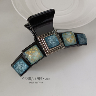 代购 正宗韩国发夹中古风实用鲨鱼发抓中号抓夹发卡头饰 9.2cm