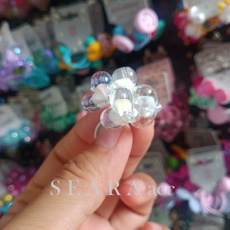 SEARA饰品 韩国儿童发饰 扎马尾发绳 女孩发圈 可爱小桃心橡皮筋