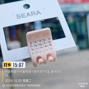 1.8 韓國發(fā)飾粉色抓夾帶鉆高檔輕奢劉海發(fā)抓發(fā)夾小號(hào) 正品 2.3cm
