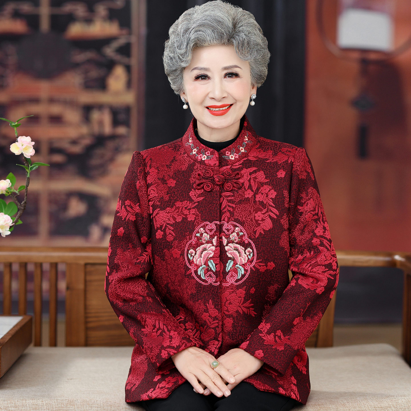 中老年人女妈妈婚宴礼服