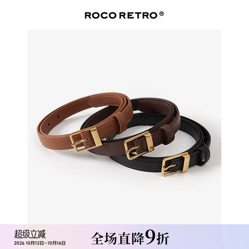 腰带ROCO女纳帕牛皮合金复古百搭