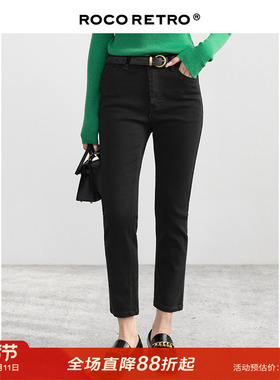 【清仓特价】修身百搭直筒黑色显瘦牛仔裤女2026新款铅笔裤小脚裤