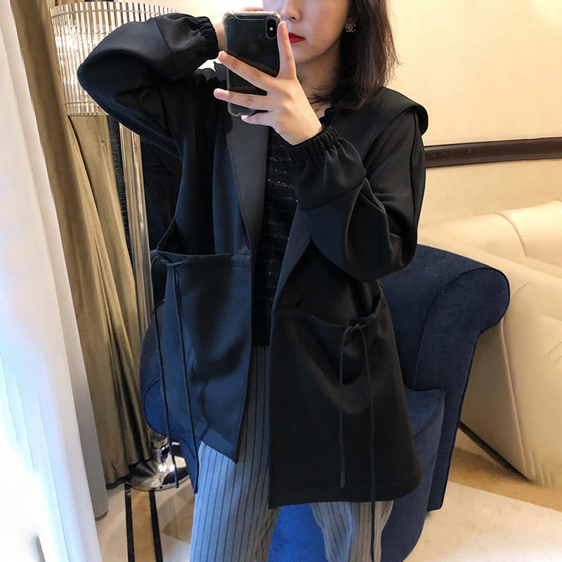 连帽风衣女士2026年新款春款短款小个子初春款薄款外套潮黑色女装图片