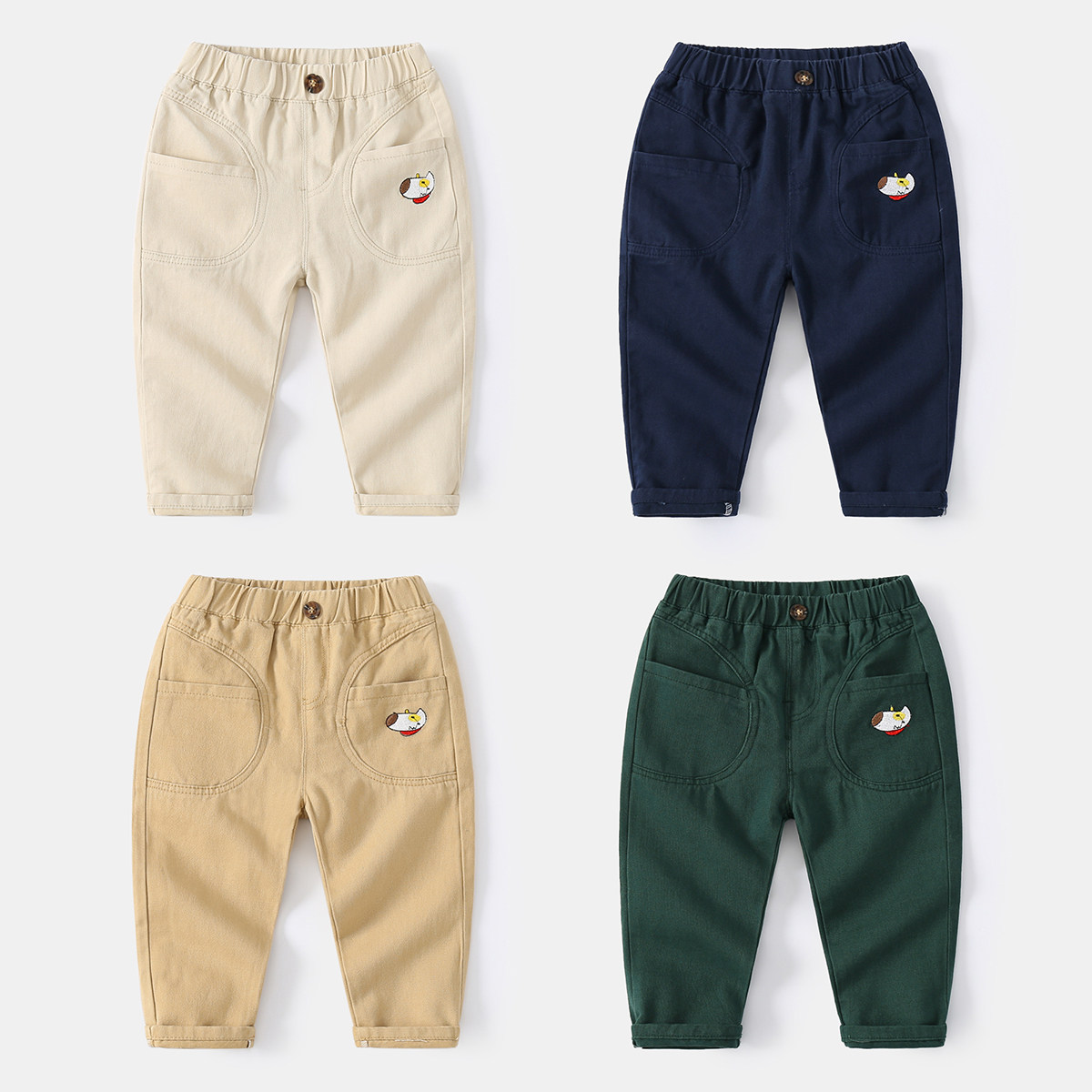宝宝裤子春秋款男童卡通休闲裤洋气儿童长裤春季裤子3岁小童童装