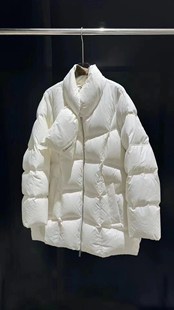 围脖龟背羽绒服冬季 氲塑无阈 90白鸭绒廓形宽松面包服 FAE