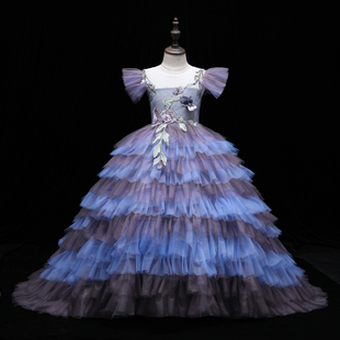 出租拖尾幻海森系女童礼服公主裙模特走秀唱歌主持生日钢琴演出