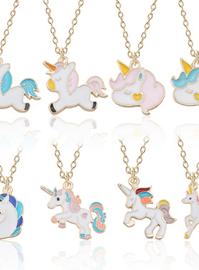 日系独角兽可爱卡通小礼物锁骨链