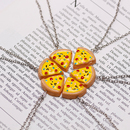 韩版 学生卡通披萨项链百搭潮流可爱好朋友闺蜜生日礼物多人锁骨链